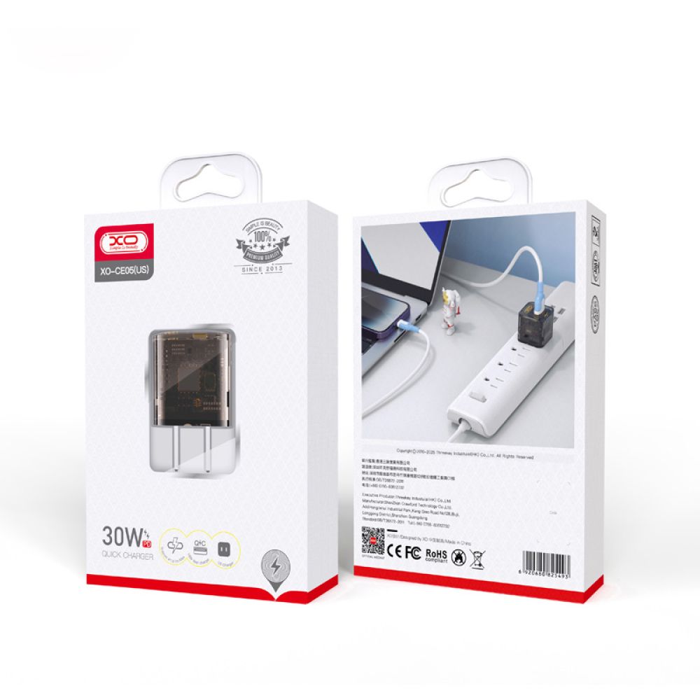 Купить СЕТЕВОЕ ЗАРЯДНОЕ УСТРОЙСТВО XO CE05 PD30W+QC3.0