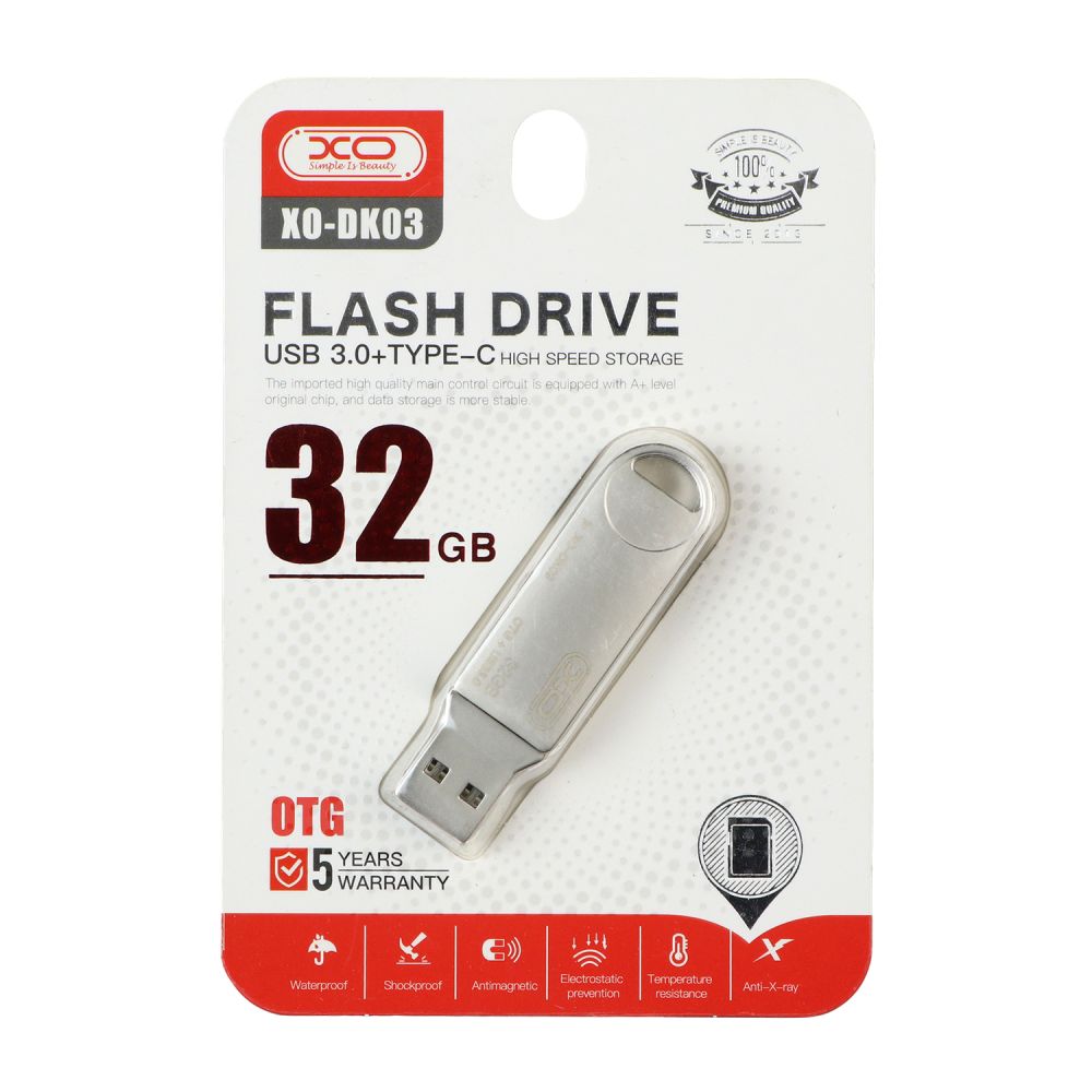 Купить USB FLASH DRIVE XO DK03 USB3.0+TYPE C 32GB