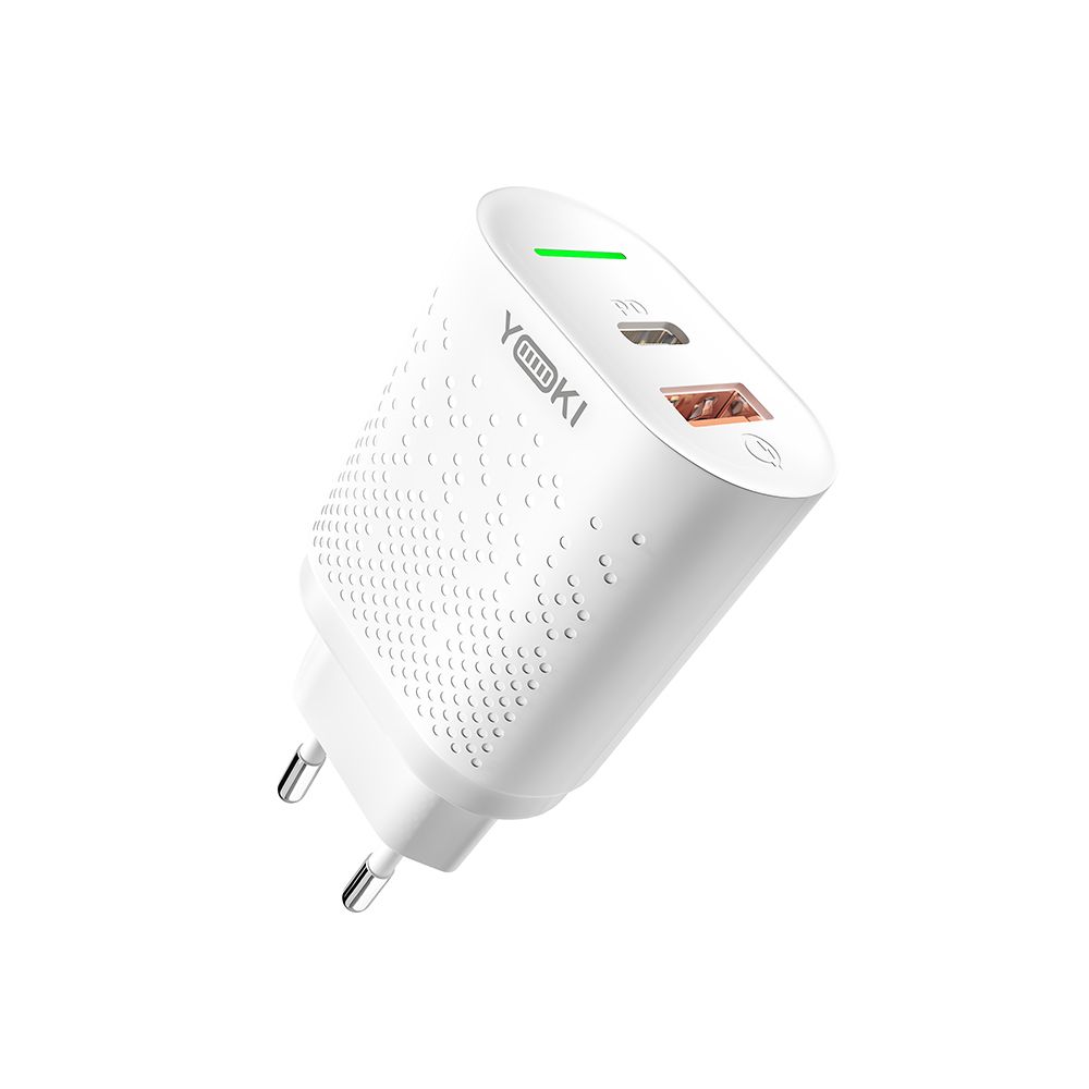 Купить СЕТЕВОЕ ЗАРЯДНОЕ УСТРОЙСТВО YOKI LED SERIES YK-20PD+QC 20W_2