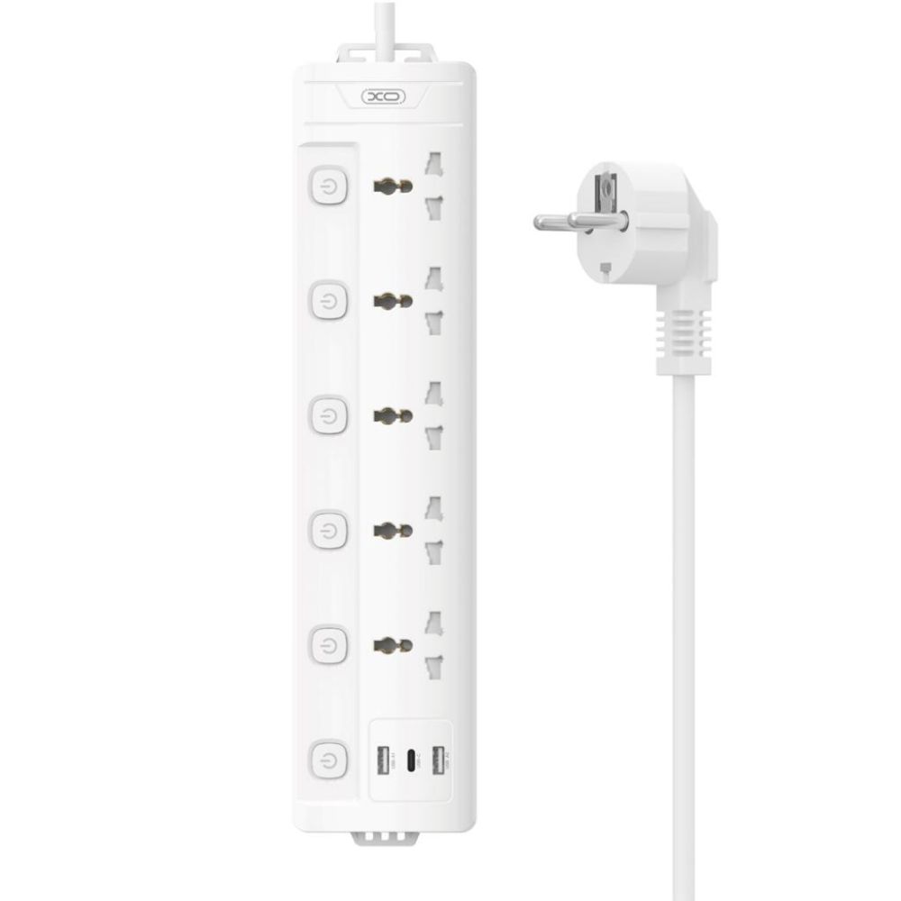 Купить СЕТЕВОЙ УДЛИНИТЕЛЬ XO WL19 5AC+USB-A+1USB-C 2M_1