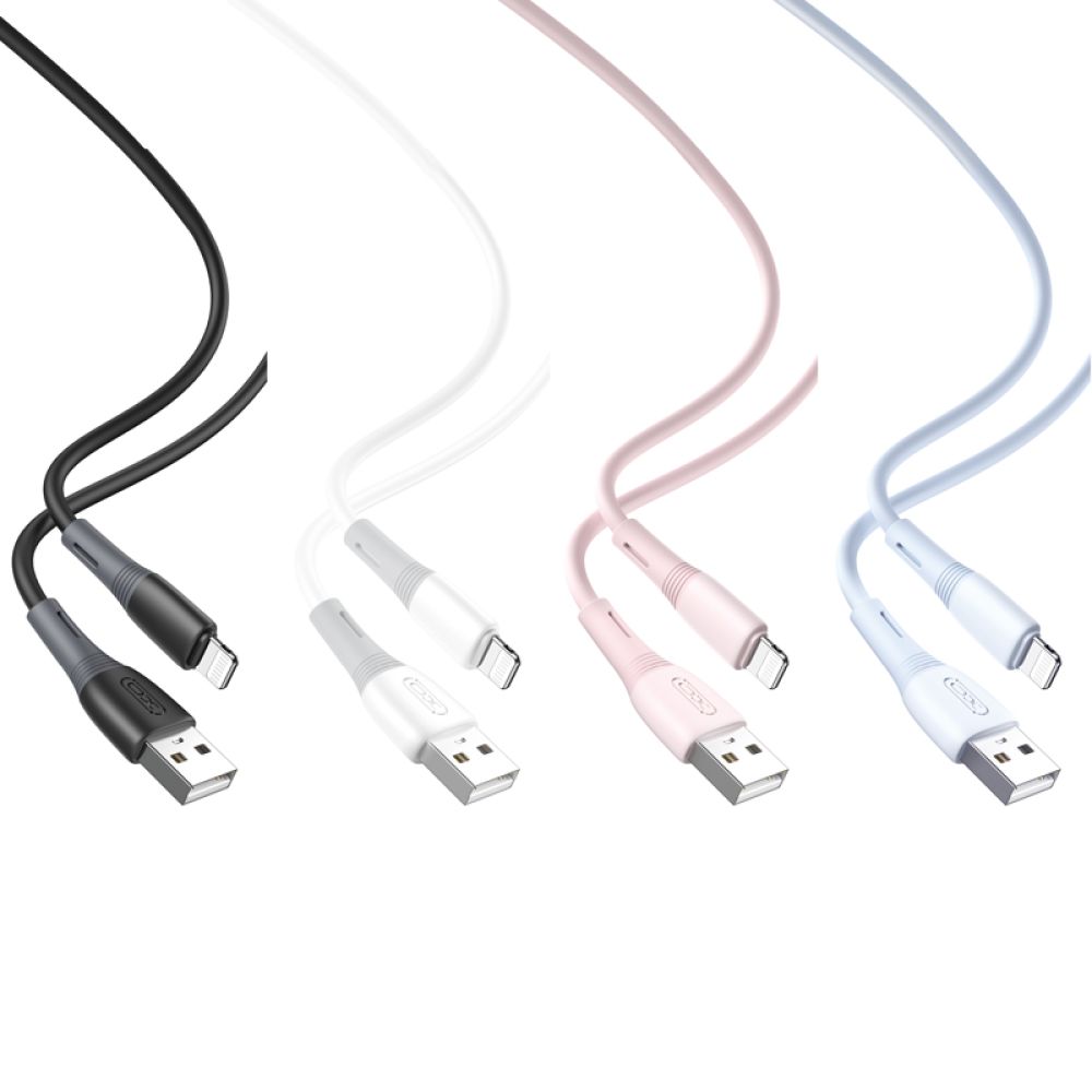 Купить USB XO NB225 SILICONE TWO-COLOR LIGHTNING_1