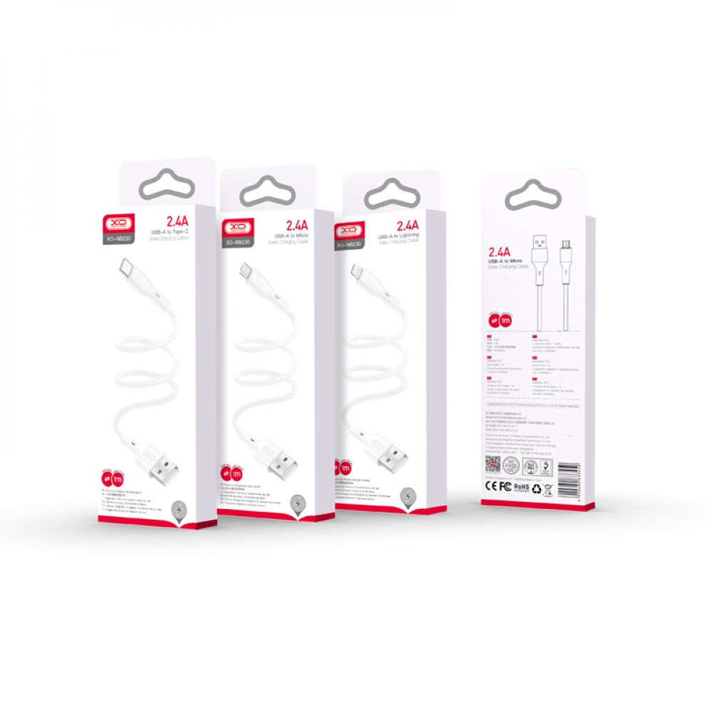 Купить USB XO NB230 ROCK SERIES LIGHTNING 2.4A МЯТАЯ УПАКОВКА