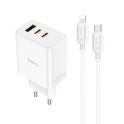 Купить СЕТЕВОЕ ЗАРЯДНОЕ УСТРОЙСТВО HOCO C126A PURE PD+QC 40W(2C1A) TYPE C TO LIGHTNING_1