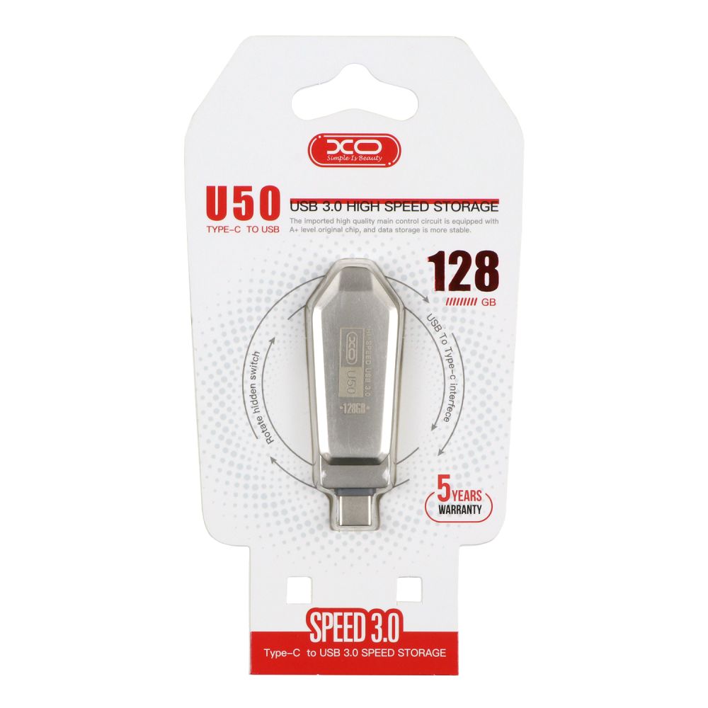 Купить USB FLASH DRIVE XO U50 USB3.0+TYPE C 128GB