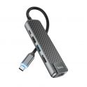 Купить USB HOCO HB23 TYPE-C TO (HDMI+USB3.0+USB2.0+RJ45+PD)_1
