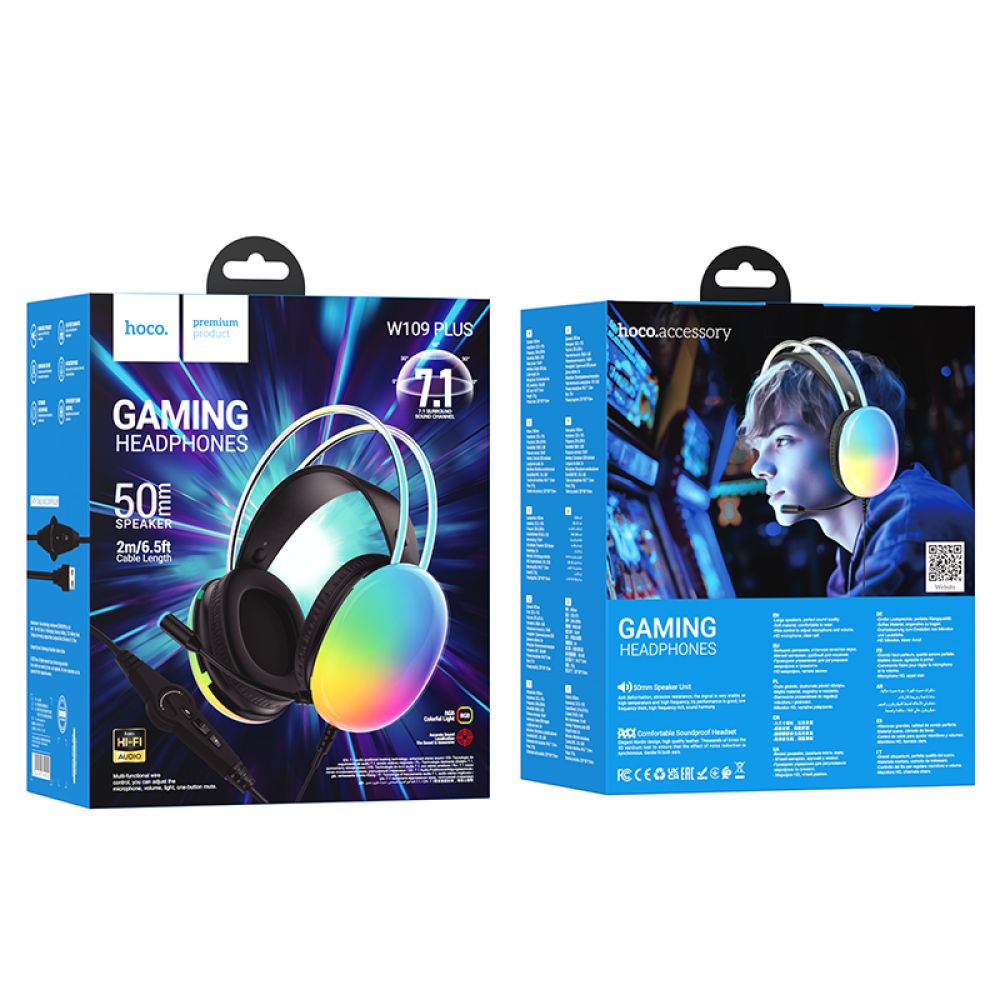 Купить ИГРОВЫЕ НАУШНИКИ HOCO W109 PLUS RICH USB7.1 CHANNEL