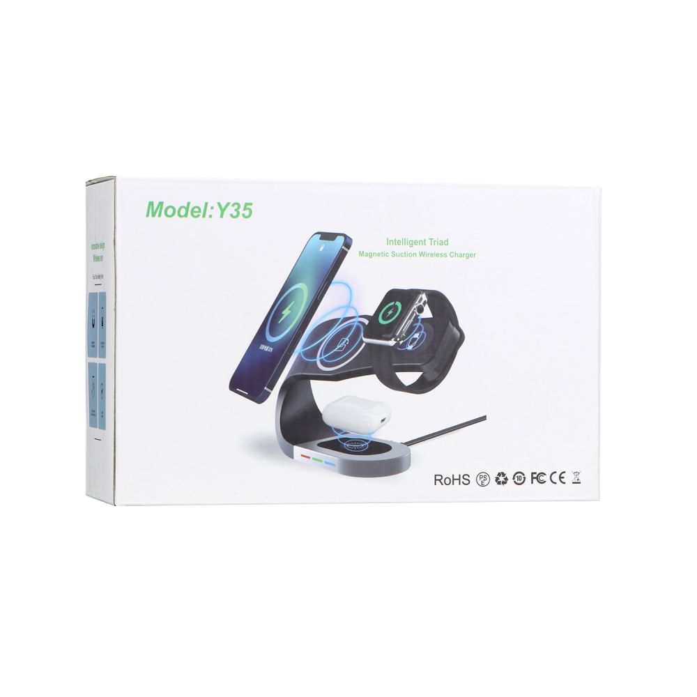Купить БЕСПРОВОДНОЕ ЗАРЯДНОЕ УСТРОЙСТВО С MAGSAFE Y35 3IN1 15W IP VERSION МЯТАЯ УПАКОВКА