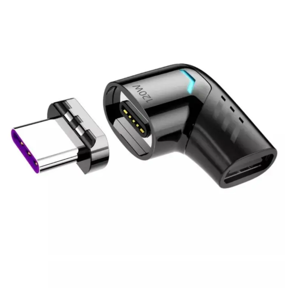 Купить АДАПТЕР MAGNETIC TYPE-C 120W УГЛОВОЙ 90 ГРАДУСОВ