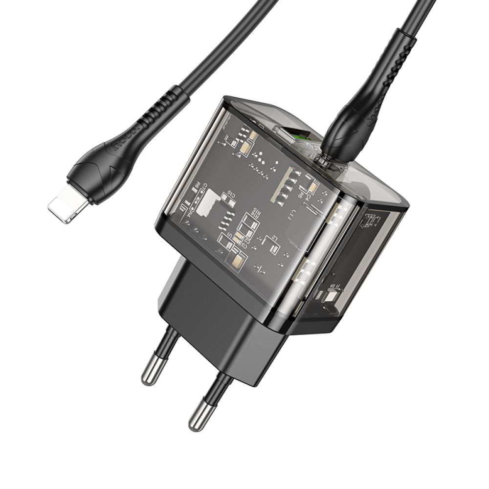 Купить СЕТЕВОЕ ЗАРЯДНОЕ УСТРОЙСТВО HOCO N34 DAZZLING PD20W+QC3.0 TYPE-C TO LIGHTNING_4