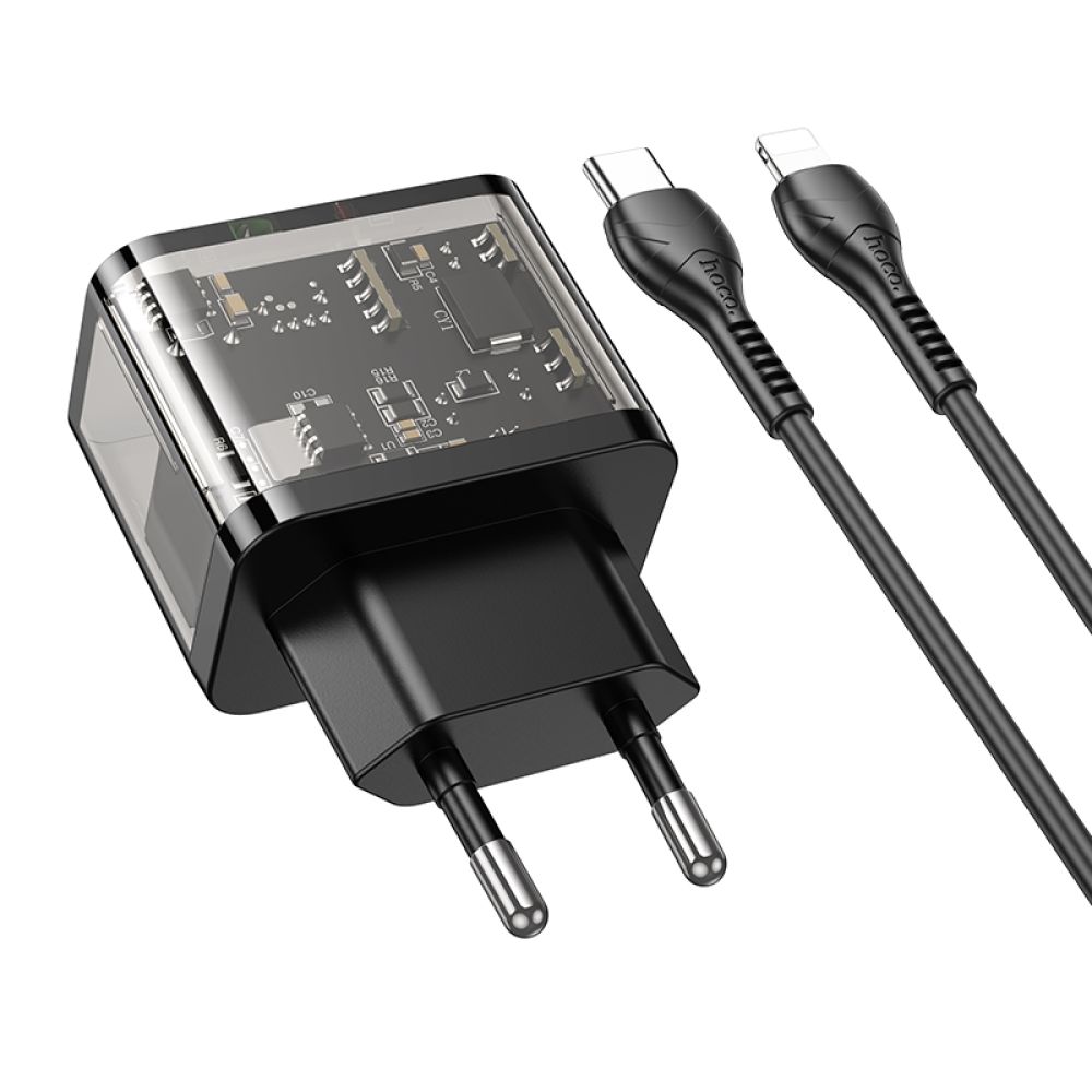 Купить СЕТЕВОЕ ЗАРЯДНОЕ УСТРОЙСТВО HOCO N34 DAZZLING PD20W+QC3.0 TYPE-C TO LIGHTNING_5