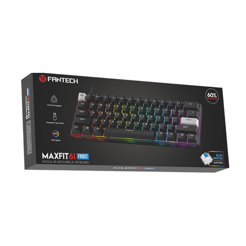 Купить КЛАВИАТУРА ИГРОВАЯ FANTECH MAXFIT 61 MK857 FROST BLUE SWITCH