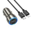 Купить АВТО ЗАРЯДНОЕ УСТРОЙСТВО HOCO Z48 TOUGH 40W (2C) TYPE-C TO LIGHTNING_1
