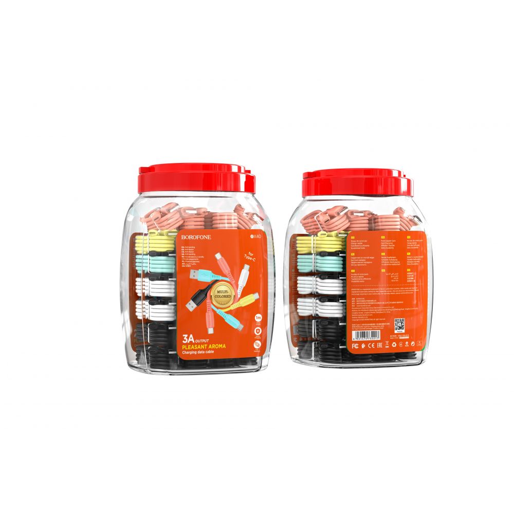 Купить USB BOROFONE BX40 MULTICOLOR TYPE-C 5 COLORS MIXED 30ШТ