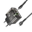 Купить СЕТЕВОЕ ЗАРЯДНОЕ УСТРОЙСТВО HOCO N34 DAZZLING PD20W+QC3.0 TYPE-C TO LIGHTNING_3