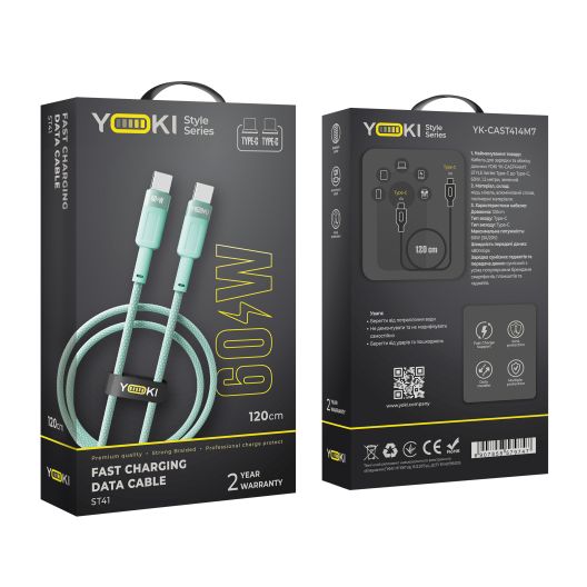 Купить USB YOKI STYLE YK-ST41 TYPE-C TO TYPE-C 60W 1.2M