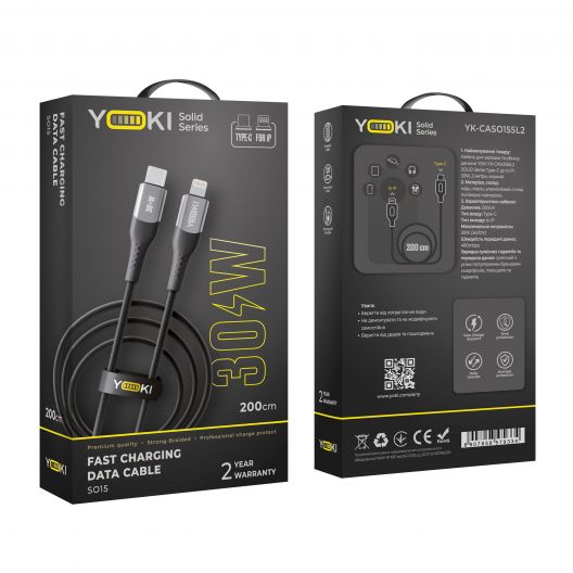 Купить USB YOKI SOLID YK-SO15 TYPE-C TO LIGHTNING 30W 2M