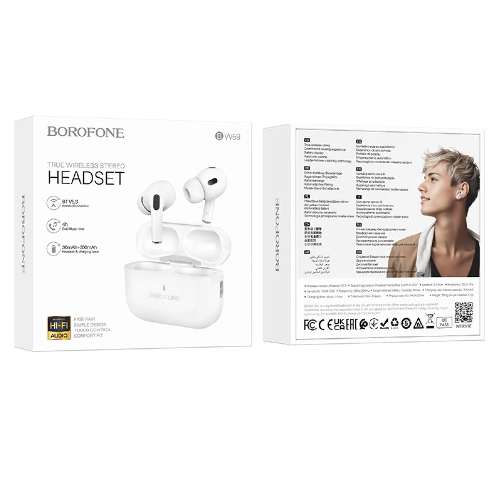 Купить БЛЮТУЗ СТЕРЕО ГАРНИТУРА BOROFONE BW59