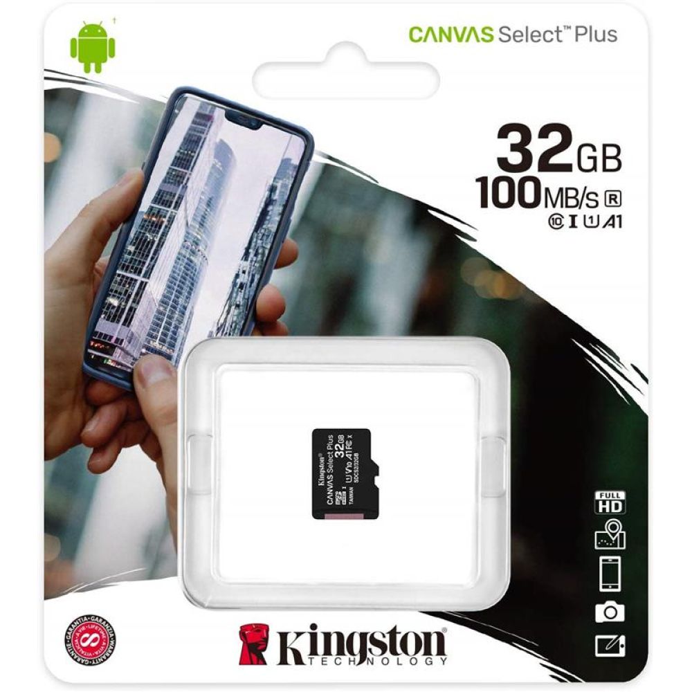 Купить КАРТА ПАМЯТИ KINGSTON CANVAS SELECT PLUS MICROSDHC (UHS-1) 32GB 10 CLASS