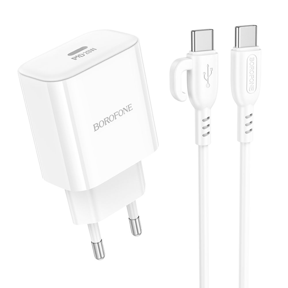 Купить СЕТЕВОЕ ЗАРЯДНОЕ УСТРОЙСТВО BOROFONE BA81A 1USB-C PD/QC 20W+TYPE-C TO TYPE-C_1