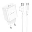 Купить СЕТЕВОЕ ЗАРЯДНОЕ УСТРОЙСТВО BOROFONE BA81A 1USB-C PD/QC 20W+TYPE-C TO TYPE-C_1