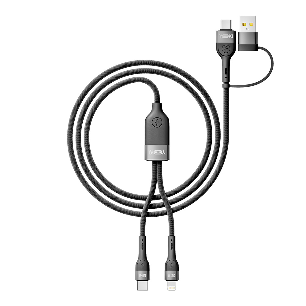 Купить USB YOKI UNIVERSE YK-UN91 USB-A/TYPE-C TO TYPE-C/LIGHTNING 100W 1.2M_3