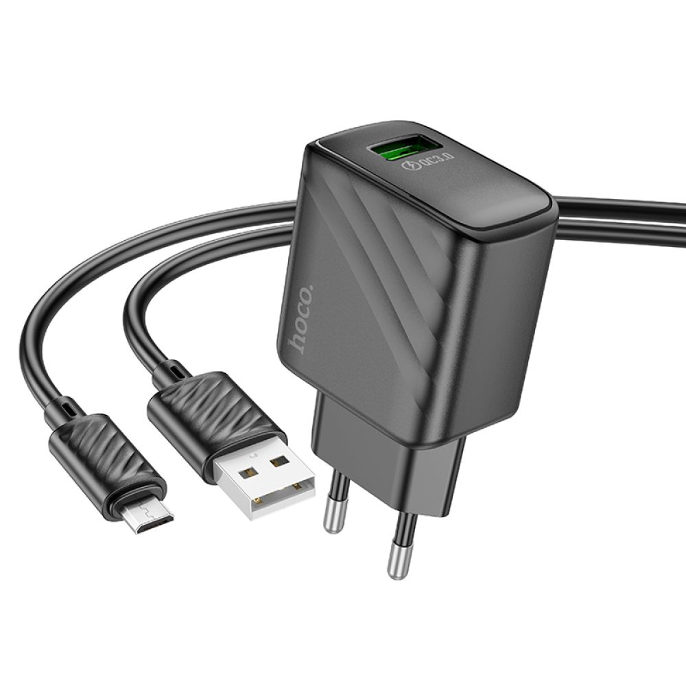 Купить СЕТЕВОЕ ЗАРЯДНОЕ УСТРОЙСТВО HOCO CS21A 1USB QC 18W+USB TO MICRO_3