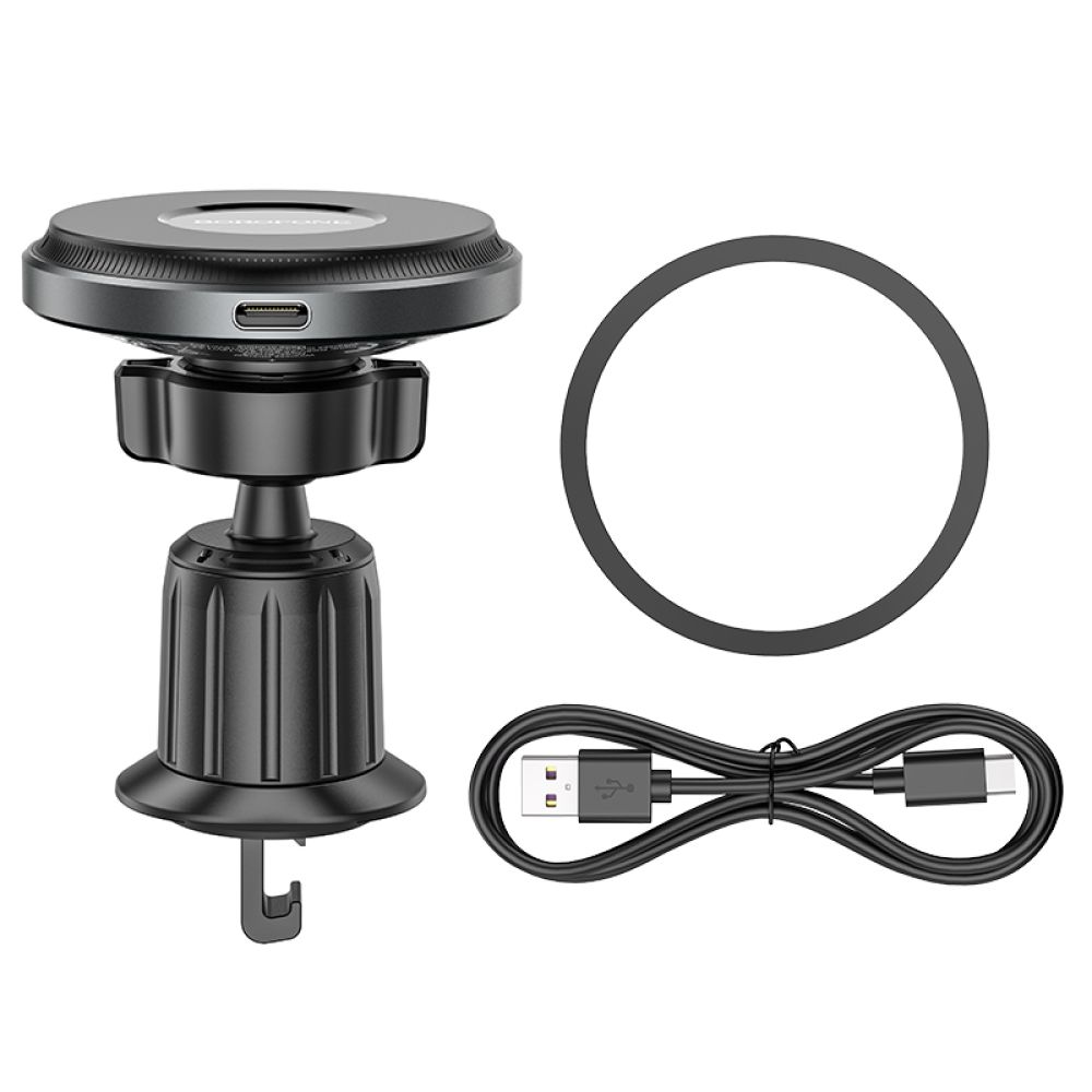 Купить АВТОДЕРЖАТЕЛЬ BOROFONE BH202 SEASIDE MAGNETIC WIRELESS 15W_1