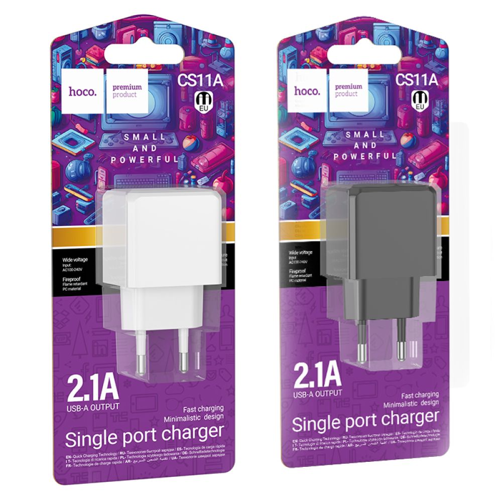 Купить СЕТЕВОЕ ЗАРЯДНОЕ УСТРОЙСТВО HOCO CS11A 1USB 2.1A