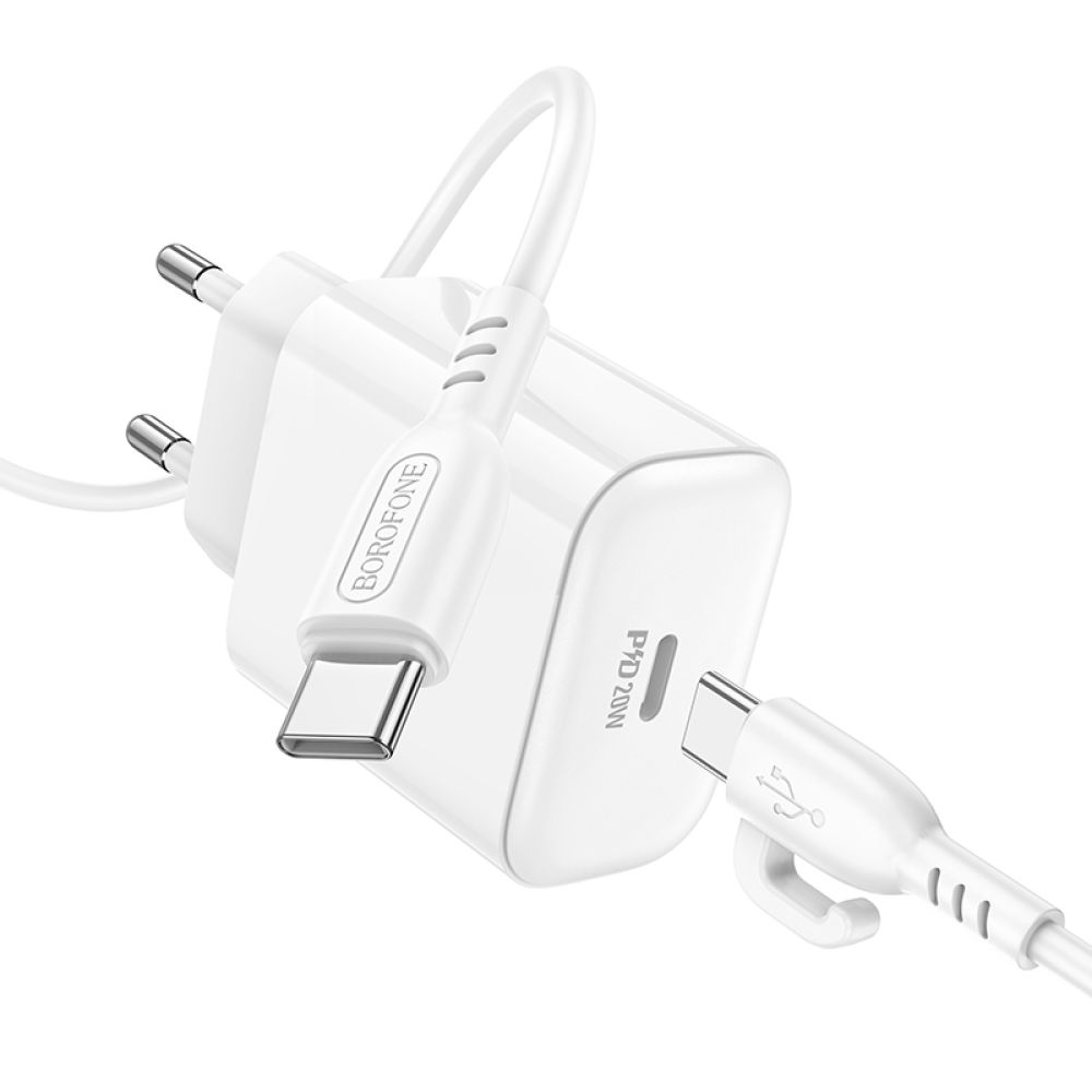 Купить СЕТЕВОЕ ЗАРЯДНОЕ УСТРОЙСТВО BOROFONE BA81A 1USB-C PD/QC 20W+TYPE-C TO TYPE-C_3