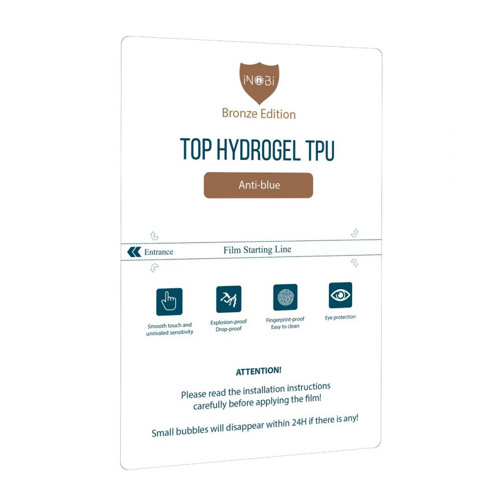 Купить ПОШТУЧНО ГИДРОГЕЛЬ ПЛЁНКА INOBI BRONZE PB-003 / (ГЛЯНЕЦ АНТИ-СИНИЙ)