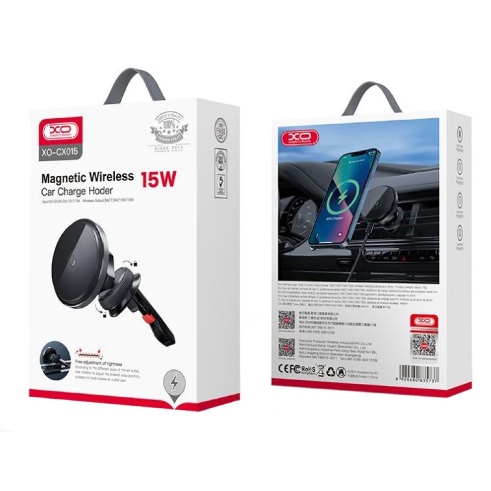 Купить АВТОДЕРЖАТЕЛЬ XO CX015 MAGNETIC WIRELESS 15W