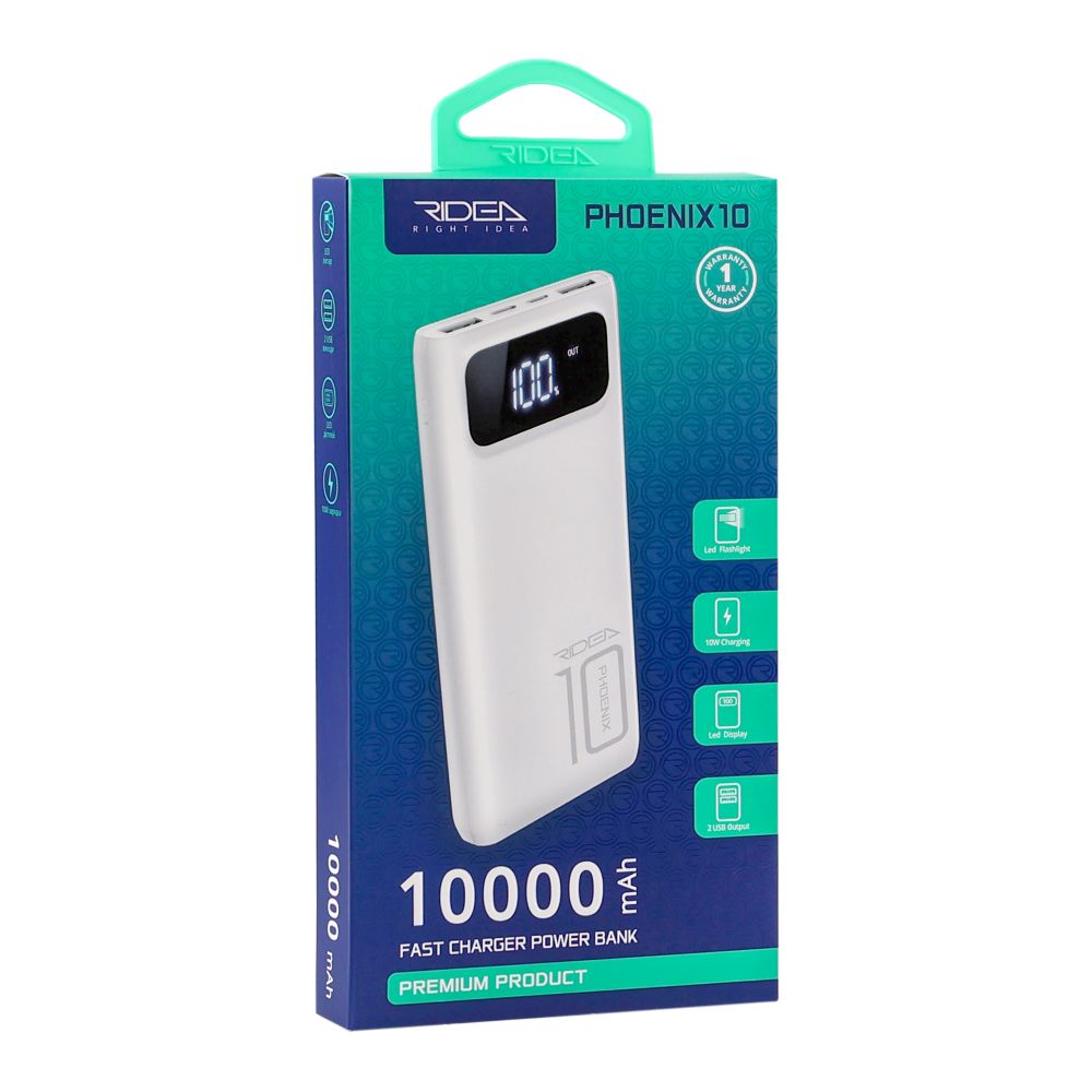 Купить POWER BANK RIDEA RP-D10L PHOENIX10 10W DIGITAL DISPLAY + LAMP 10000 MAH_1