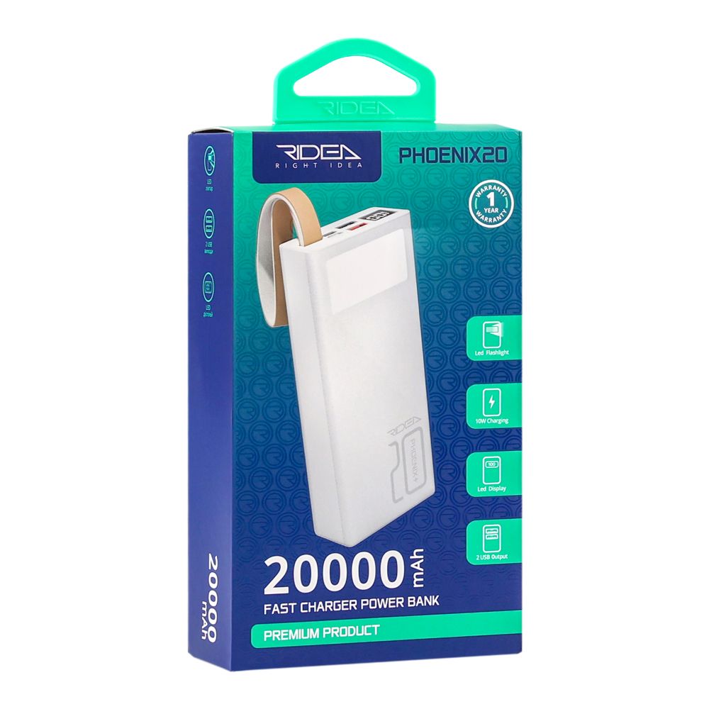 Купить POWER BANK RIDEA RP-D20L PHOENIX20 10W DIGITAL DISPLAY + LAMP 20000 MAH_2