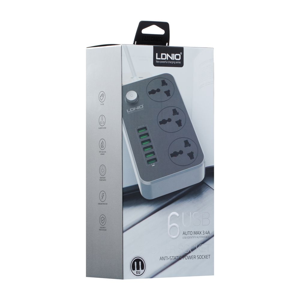 Купить СЕТЕВОЙ УДЛИНИТЕЛЬ LDNIO SC3604 6USB 3.4A