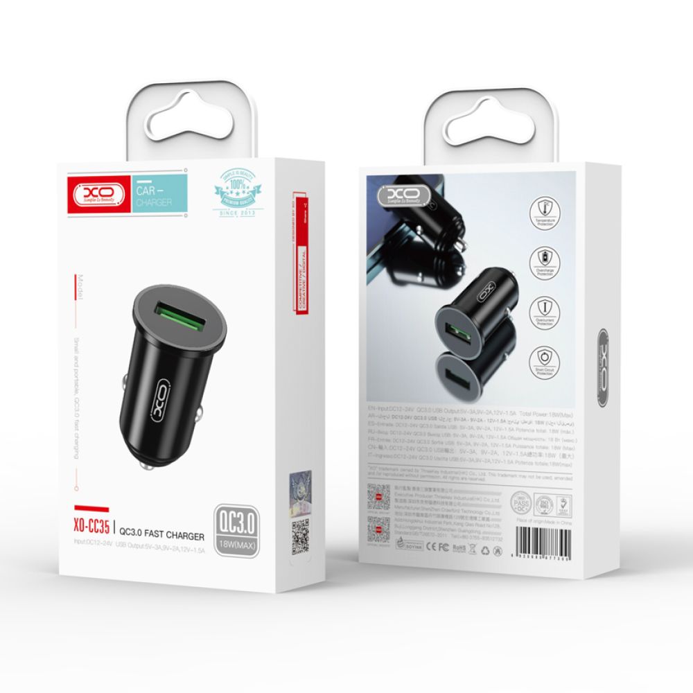 Купить АВТО ЗАРЯДНОЕ УСТРОЙСТВО XO CC35 18W QC3.0