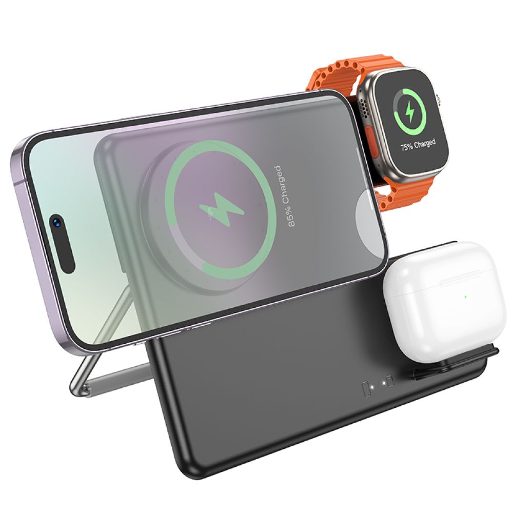 Купить БЕСПРОВОДНОЕ ЗАРЯДНОЕ УСТРОЙСТВО HOCO CQ1 3-IN-1 15W (FOR IWATCH)_2
