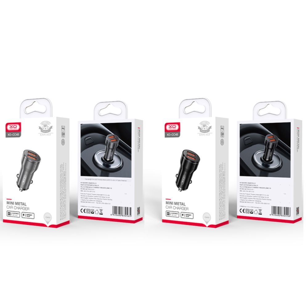 Купить АВТО ЗАРЯДНОЕ УСТРОЙСТВО XO CC48 METAL 2USB