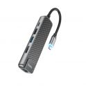 Купить USB HOCO HB23 TYPE-C TO (HDMI+USB3.0+USB2.0+RJ45+PD)_2
