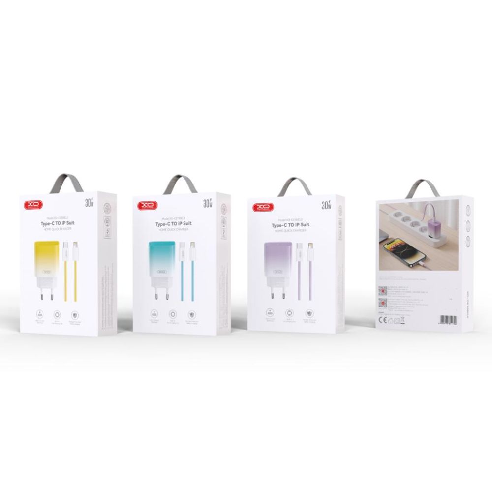 Купить СЕТЕВОЕ ЗАРЯДНОЕ УСТРОЙСТВО XO CE18 1TYPE-C PD/QC 30W TYPE-C TO LIGHTNING
