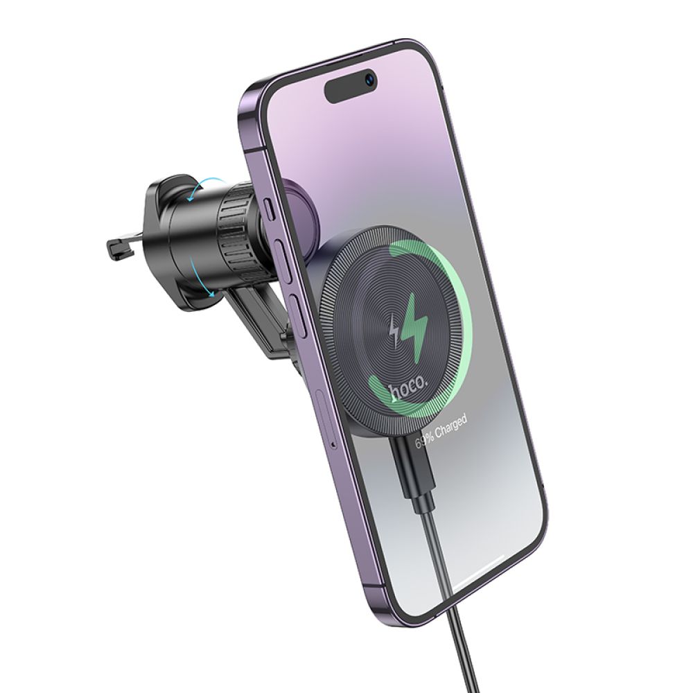 Купить АВТОДЕРЖАТЕЛЬ HOCO HW6 VISION METAL MAGNETIC WIRELESS 15W_3