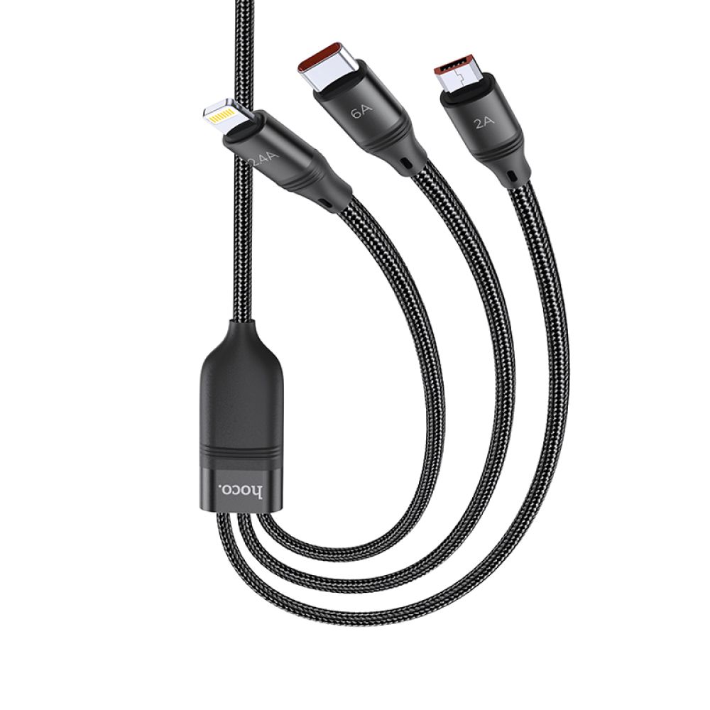 Купить USB HOCO U104 3 IN 1 ULTRA 6A 1.2M_1