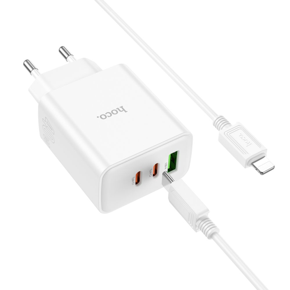 Купить СЕТЕВОЕ ЗАРЯДНОЕ УСТРОЙСТВО HOCO C126A PURE PD+QC 40W(2C1A) TYPE C TO LIGHTNING_2